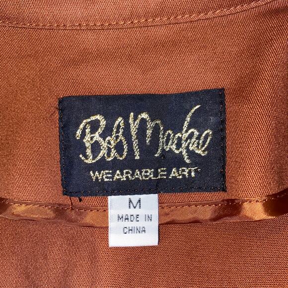 Bob Mackie Wearable Art Jacket Embellished Gems Full Zip, Brown, Size Medium - Picture 8 of 9